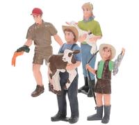 Abaodam Set 4 Pezzi Miniatura di Contadini di Simulazione, Figurine Gioco di Ruolo per Decorazione Fattoria e Torte, Modelli di Persone in Miniatura e Arredamento Casa