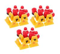 Abaodam Set 40 Pezzi Segnali Stradali e Mini Coni di Sicurezza in Resina Statuette da Giardino in Miniatura per Diorami Accessori Educativi per Giochi di Finzione e Decorazioni per Case