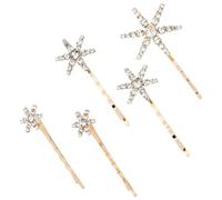 Abaodam Set 5 Pezzi Mollettoni Chioma Donna Strass a Forma di Stella, Leggeri e Facili da Portare, Accessori per Chioma Moda per Feste e Party