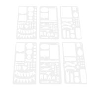 Abaodam Set 6 Stencil da Disegno in Pet Bianco, Riutilizzabili e Lavabili Motivi Chiari per Pareti e Blocchi di Legno, per Artigianato e Progetti Fai da Te