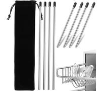 Abaodam Set 8 Inserti Portabicchieri in Acciaio Inox per Lavastoviglie, Aste Porta Bottiglie in 2 Misure con Tappi Protettivi in Gomma, Supporto Stabile per Bottiglie di Vetro e
