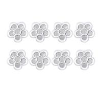 Abaodam Set 8 Pezzi Scatole per Trucco Ricaricabili a Sei Scomparti Design a Fiore di Prugno, Materiale Ps e Alluminio, Leggere e Trasparenti per Rossetti e Ombretti