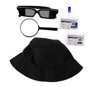 Abaodam Set 9 Pezzi Oggetti Di Scena Per Giochi Di Ruolo Da Detective, Kit Accessori Costume Da Detective Per Ragazzo Ragazza, Cappello Occhiali Lente Di Ingrandimento Per Festa Di Halloween e Cosplay