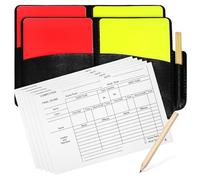 Abaodam Set Arbitro Calcio Carte Rosse e Gialle in PVC, Foglio Segnapunti e Custodia, Accessori Completi per Arbitri Multisport Come Calcio, Basket e Pallavolo