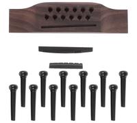 Abaodam Set Completo per Ponte Chitarra Acustica 12 Corde in Plastica Sella e Perni, Protegge Corpo e Garantisce Corde Stabili