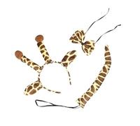Abaodam Set Costume Giraffa per Fascia per Chioma Coda Resistente e Fiocco Accessori per Cosplay Animali per Feste Compleanni e Carnevale