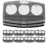 Abaodam Set da 10 Confezioni per Ombretti Vuote Riutilizzabili 3 Scomparti, Materiali Ps Resistenti e Diametro Griglia 19,5mm, Perfette per Make-up Fai da Te