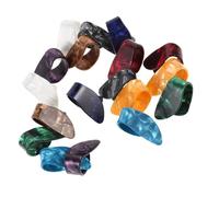 Abaodam Set da 18 Plettri per Basso e Chitarra Regolabili per Pollice e Dita, Spessi in Resina Resistente per Chitarra Elettrica e Acustica, Accessori Professionali per Esercizi