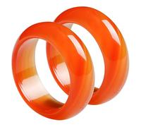 Abaodam Set da 2 Anelli di Coppia in Agata e Corniola Rossa, Anelli di Promessa Leggeri e Comodi, Gioielli per Anniversari e Matrimoni, Design Naturale Resistente allo Sbiadimento