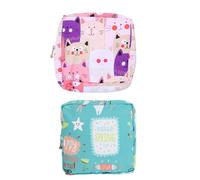 Abaodam Set da 2 Sacchetti Porta Assorbenti Igienici Impermeabili Tascabili e Leggeri Cerniera Facile da Aprire per Viaggio Scuola e Uso Quotidiano