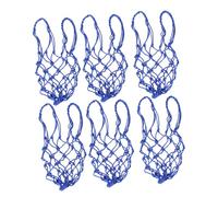 Abaodam Set da 6 Borse a Rete in Nylon Coulisse, Borsa Portaoggetti Resistente per Calcio e Basket, Marsupio Sportivo Cinghie Rinforzate per Scuole e Allenamenti, Colore Blu