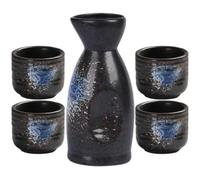 Abaodam Set da Sakè Giapponese in Materiale Bottiglia Decorativa e Tazze, Set da Bere Tradizionale per Feste e Degustazioni, Adatto per Sakè Caldo e Freddo