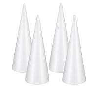 Abaodam Set di 4 Coni di Schiuma Bianca per Decorazioni Fai da Te, Altezza 25cm, Uso Multiplo per Ufficio e Tavoli, Design Semplice