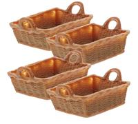 Abaodam Set Di 4 Mini Cestini in Resina Per Casa Delle Bambole 1/12 Accessori Decorativi Per Mini Mobili E Micro Paesaggi 1.7X1.1X0.6 Pollici
