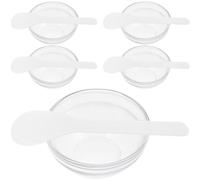 Abaodam Set di 5 Ciotole Trasparenti in Vetro per Mescolare Maschere Facciali, Bastoncini, per Routine di Bellezza e Spa