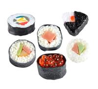 Abaodam Set di 6 Pezzi di Sushi Artificiale Realistico in PVC Decorazione per Esposizioni e Fotografia Accessorio da Cucina per Vetrine e Negozi di Sushi