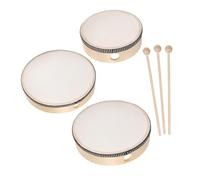 Abaodam Set di 6 Strumenti Percussione in Legno per Bambini, Tamburelli Leggeri Bacchette, Giocattolo Musicale Educativo per Esercitare Coordinazione Mano-cervello