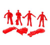 Abaodam Set di 7 Mini Figure Pompieri Giocattolo in Plastica da 6 CM Statuette Realistiche per Tavolo da Sabbia Decorazioni Miniature Leggere e Sicure per