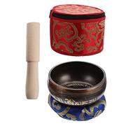 Abaodam Set di Ciotole Tibetane per Meditazione con Suono Chiaro e Toni Profondi in Legno e Rame, Include Mazzuolo in Legno, Cuscino e Scatola per Conservazione Colore Casuale