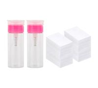 Abaodam Set Kit Manicure Vuoto Bottiglie Pompa da 100ml in Plastico Ampia Apertura e Finitura Precisa, per Salviettine Struccanti per Unghie