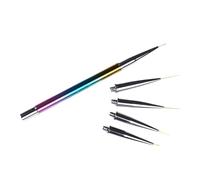 Abaodam Set Kit per Unghie con 5 Teste di Ricambio, Penne per Manicure in Rame e Nailon per Disegnare Linee e Motivi, per Famiglie e Professionisti