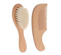 Abaodam Set Spazzola per Ragazzo Ragazza in Legno, Pratica e Facile da Maneggiare, per Lavaggio Delicato dei Chioma e Cura del Cuoio Capelluto | Bagnetto e Cura Quotidiana, Set di Grooming Compatto, Adatto a Ragazzo Ragazza e Famiglie