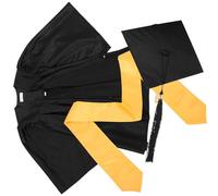 Abaodam Set Toga e Tocco per Laurea 2024, Abito Fascia Nera in Poliestere Resistente, Cerniera Nascosta e Ciondolo 2024, per Cerimonie Scolastiche Elementari