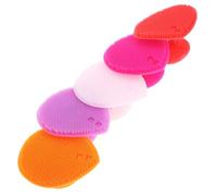 Abaodam Spazzola da Bagno in Silicone a Forma di Cuore, Set da 5 Pezzi Massaggiatore Multiuso per Shampoo e Pulizia del Viso, Accessorio per Massaggio al Cuoio Capelluto e Bagno