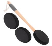 Abaodam Spazzola da Doccia con Manico in Legno e Eva Nero, Set con Teste Spazzola, Applicatore di Lozione per Schiena con Presa Antiscivolo per Scrub Corpo e Doccia