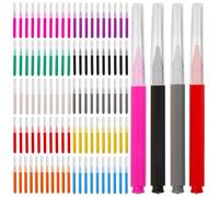 Abaodam Spazzolini Interdentali 100 Pezzi Impugnatura Ergonomica in Acciaio Resistente 304 e PP Stuzzicadenti per Apparecchi Ortodontici Kit Multi-Colore per Igiene Orale Quotidiana