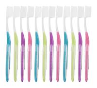 Abaodam Spazzolino Nano Morbido per Adulti Setole Extra Morbide Testina Grande Kit da 12 Pezzi Colorato Ergonomico e Portatile per Gengive Sensibili per Casa e Viaggi