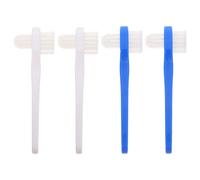 Abaodam Spazzolino per Dentiera a Doppia Testina 4 Pezzi Strumento per la Pulizia delle Protesi Dentarie Set Spazzolini per Igiene Orale Delicata Leggero e Portatile per Uso Quotidiano