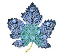 Abaodam Spilla a Forma di Foglia D'acero Strass, Spilla Autunnale da Donna, Accessorio Decorativo per Regali a Mamme e Amiche, Gioiello per Festa, Matrimonio e Natale