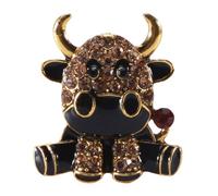 Abaodam Spilla a Forma Di Mucca in Lega Pietre Decorative, Spilla Da Donna Decorazione Cartone Animato Per Abbigliamento e Accessori Femminili