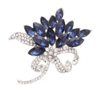 Abaodam Spilla da Donna Elegante in Lega Cristalli Blu, Decorazione Delicata e Chic per Giacche e Borse, Accessorio Unico come Regalo Raffinato