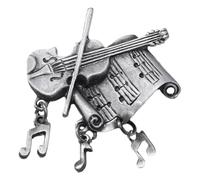 Abaodam Spilla per Natale Vintage a Forma di Nota Musicale in Lega di Zinco Argento, Decorativa e Fissabile su Abbigliamento e Cappelli