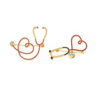 Abaodam Spille da Dottore e Infermiera in Lega Resistenti All’olio, Design Stetoscopio Decorativo, Set da 2 Pezzi per Camici e Abbigliamento Professionale, Regalo per Laureate in Medicina