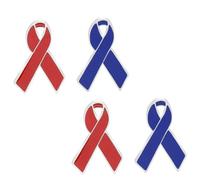 Abaodam Spille Decorazione Creativa della Consapevolezza Rosse a Nastro in Lega 4 Pezzi la Giornata Mondiale Contro L'aids per Cerimonie e Celebrazioni