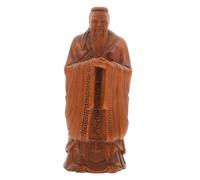 Abaodam Statua Intagliata di Confucio e Decorazione da Scrivania per Ufficio in Legno di Bosso e Spazi Domestici Eleganti