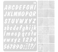 Abaodam Stencil Lettere e Numeri per Pittura, Set da 20 Pezzi in Pet | Modelli Trasparenti Tratti Chiari, Lavabili, per Progetti Fai da Te, Studenti e Decorazioni Mobili
