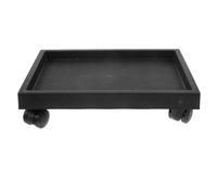 Abaodam Supporto per Piante su Ruote con Base Rettangolare in Vetro Temperato, Sottovaso Quadrato Mobile con Vaschetta Raccogli Acqua, Carrello per Vasi da Interno per Giardinaggio