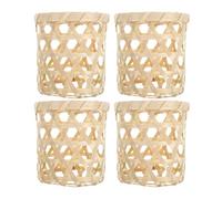 Abaodam Supporto per Vaso di Fiori Mini 4 Pezzi in bambù Intrecciato Base Robusta e Decorativa per Piante in Vaso, per Uso DIY e Scrivania