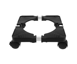 Abaodam Supporto Piante Rotondo Regolabile con Ruote, Acciaio Inox Nero | Portata 220 Libbre, Base Antiscivolo con Blocco, per Vasi e Taniche in Cucina o Ufficio