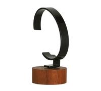 Abaodam Supporto Porta Orologi da Polso in Acrilico a Forma di C Base in Legno di Noce, Organizer Minimalista per Orologi e Braccialetti, Espositore da Banco per Negozi e Uso Personale
