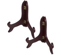 Abaodam Supporto Porta Piatti e Libri di Cucina in Legno 2 Pezzi da 16-21 Cm, Espositore Multiuso per Ricette e Decorazioni Domestiche, Organizer per Bancone e Ufficio