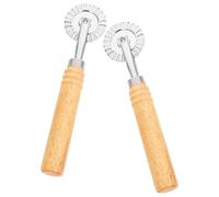 Abaodam Tagliapasta a Traliccio in Lega Manico in Legno 2 Pezzi - Rullo per Pasta e Biscotti, Rotella Taglia Pizza per Uso Domestico e Feste, Utensile Sicuro per Panificazione Creativa