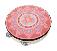 Abaodam Tamburello Legno con Jingle Inossidabile Strumento Musicale per Danza e Spettacoli Design e Robusto per Adulti Percussione Versatile per Eventi e Collaborazioni