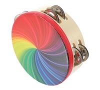 Abaodam Tamburello Sonagli Arcobaleno Doppia Righetta Per Percussioni Maneggevoli Strumento Musicale Educativo Per Feste e Concerti Per Adulti