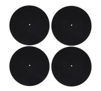 Abaodam Tappetino per Giradischi in Feltro Nero 4 Pezzi Antiscivolo Antistatico Compatibile Vinile e Piatto Fonografo Assorbimento Shock per Dj