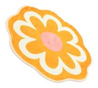 Abaodam Tappeto Antiscivolo a Forma di Fiore in Poliestere Giallo 60x60 Cm Resistente e Assorbente per Cucina e Ingresso Decorazione Pratica e Adorabile